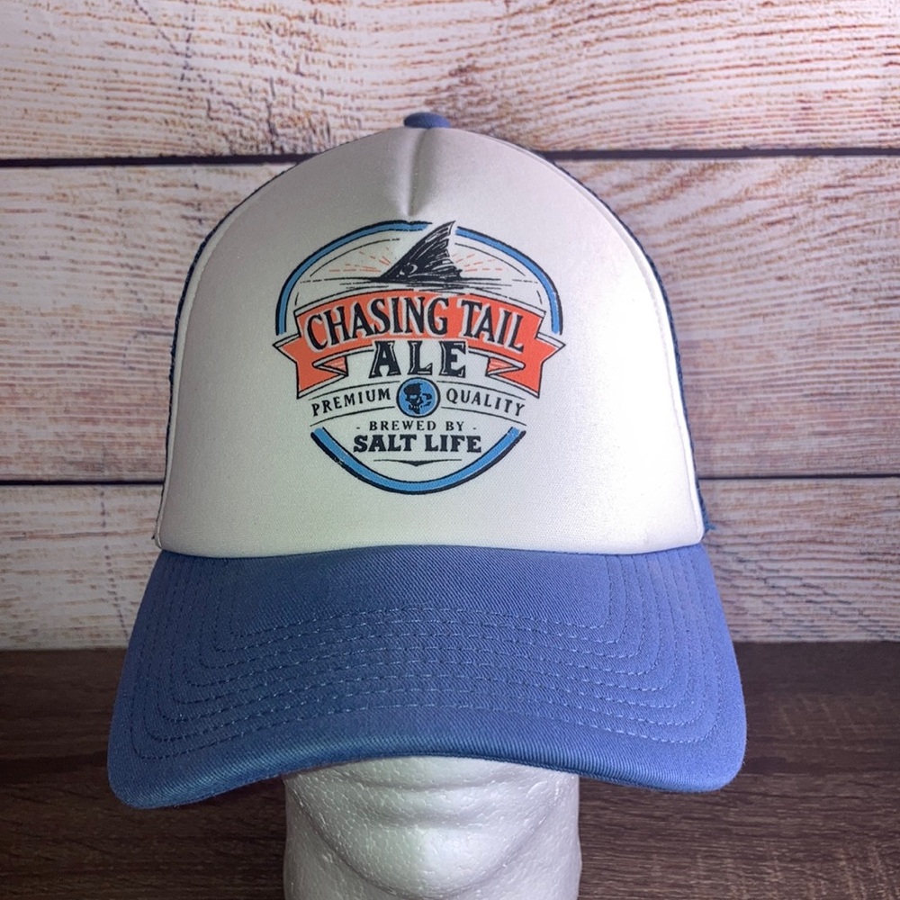 EUC Salt Life Hat Cat SnapBack Chasing Tail Fishing Trucker Foam Adjustable